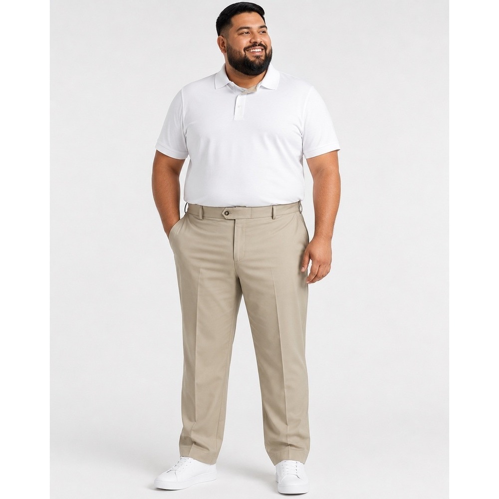 Roundtree & Yorke TravelSmart Khaki Dress Pants 40x32‎ Mens Old Money Minimalist